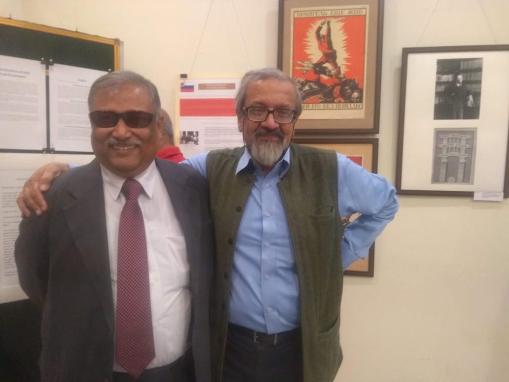 With diplomat and friend, Sarvajit Chakravarty, at Gorky Sadan, Kolkata, November 7, 2018