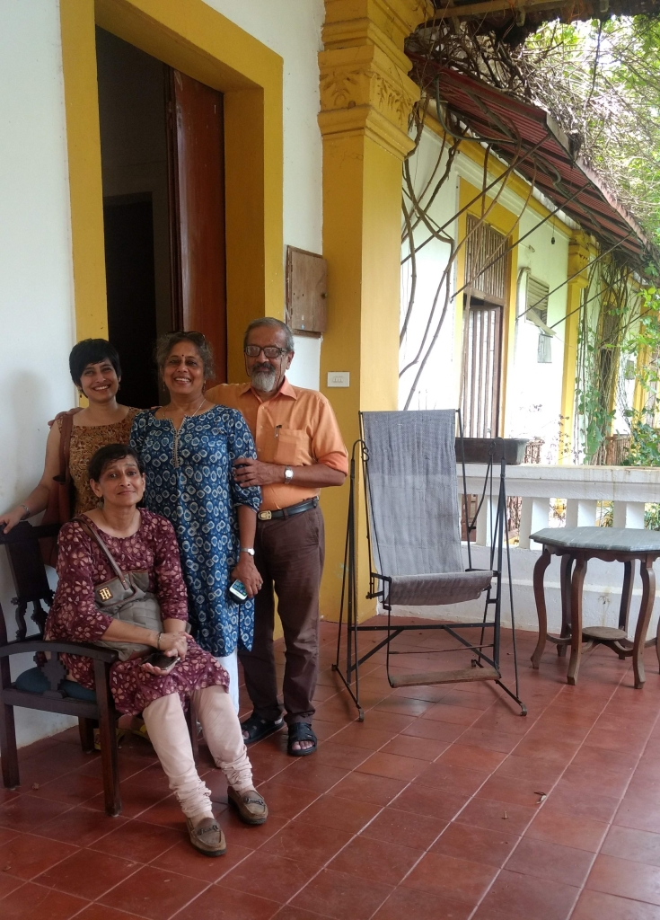 With Tapati, Mrinalini and his old colleague and friend Laxmi Subramanian, Quepem, Goa, June 2019