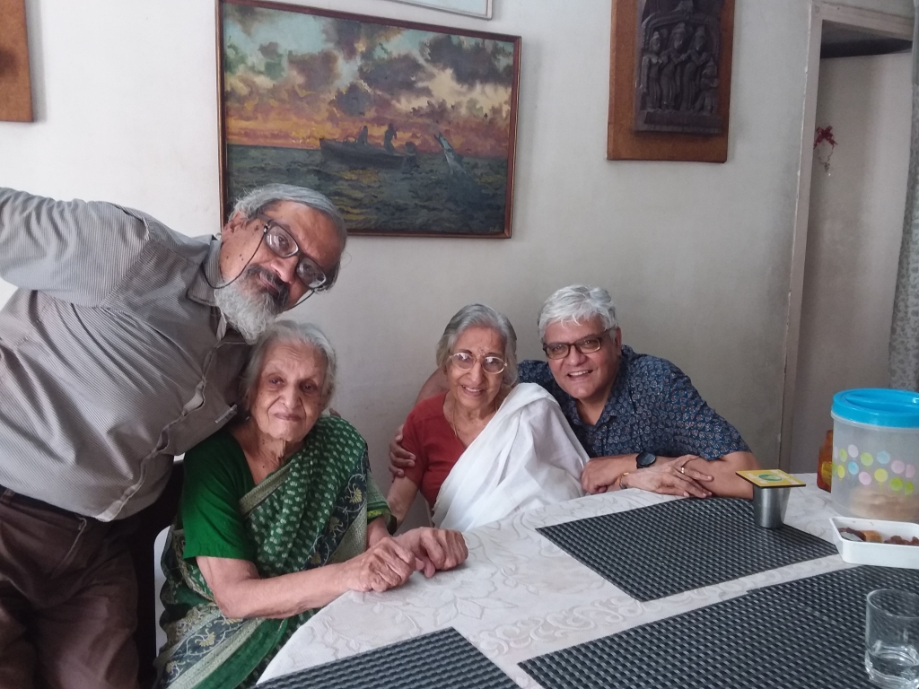 With his mother, brother and Sarada Valiamma, Ormes Road, Chennai, July 2019