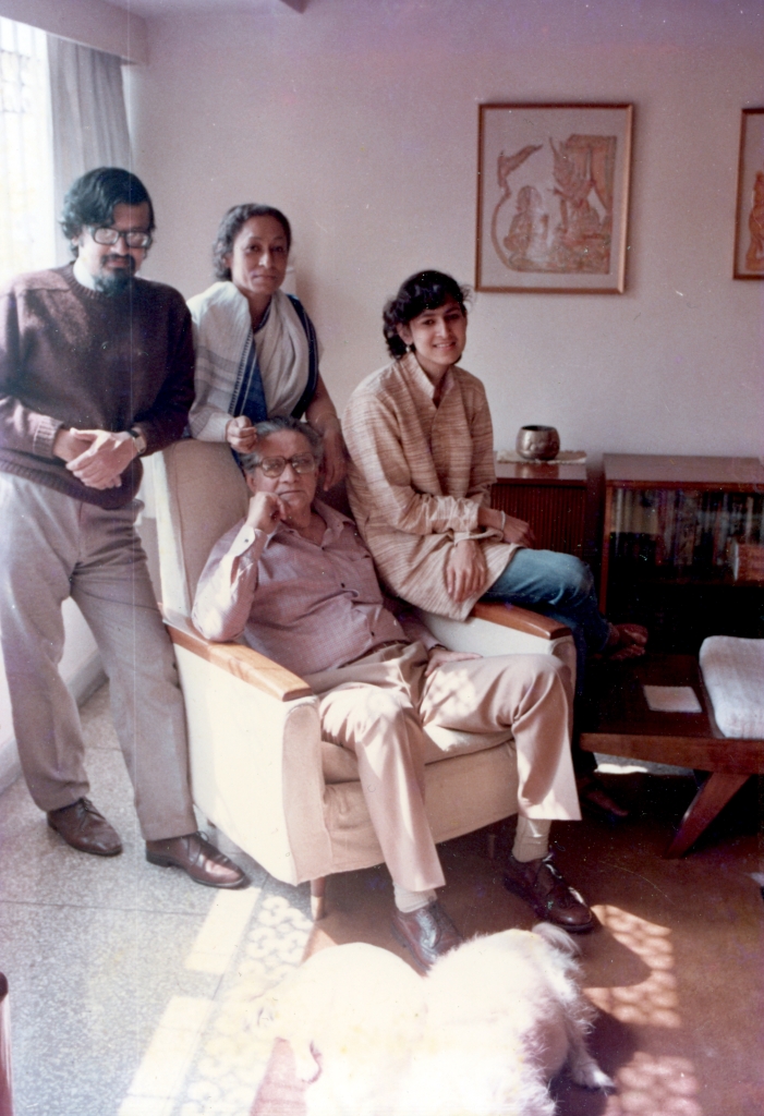 With Tapati and her parents at Kusum Apartments, Gurusaday Road, Calcutta, c. 1985.