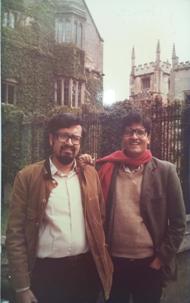 With his brother Ravi, Cambridge, 1987